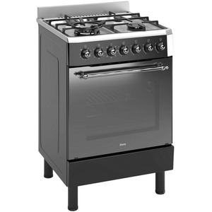 60cm Freestanding Dual Fuel Cooker-Wok Burner Shiny Stainless Steel