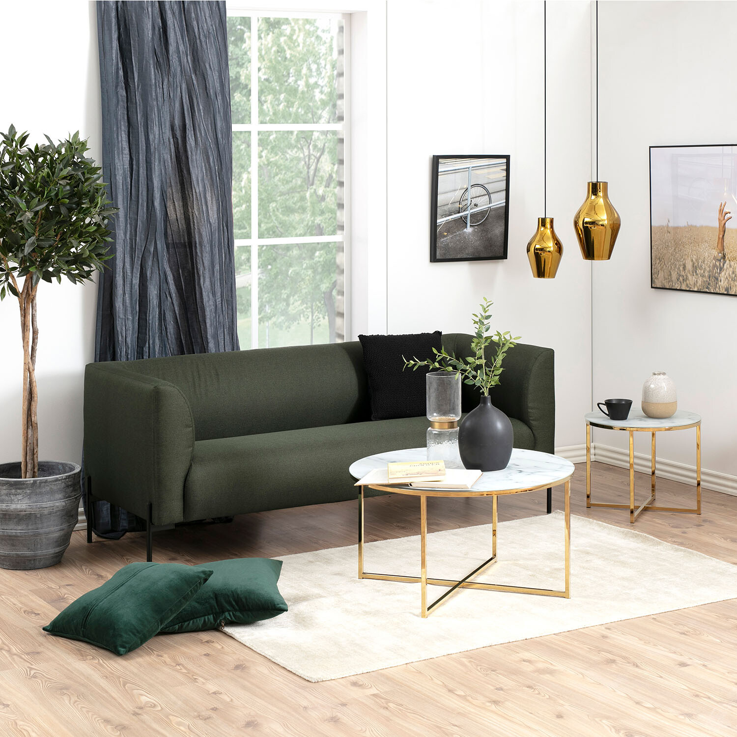 Alisma Round Coffee Table - White Marble