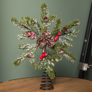 Christmas Tree Topper with Pinecones and Berries