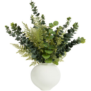 Eucalyptus in White Ceramic Pot
