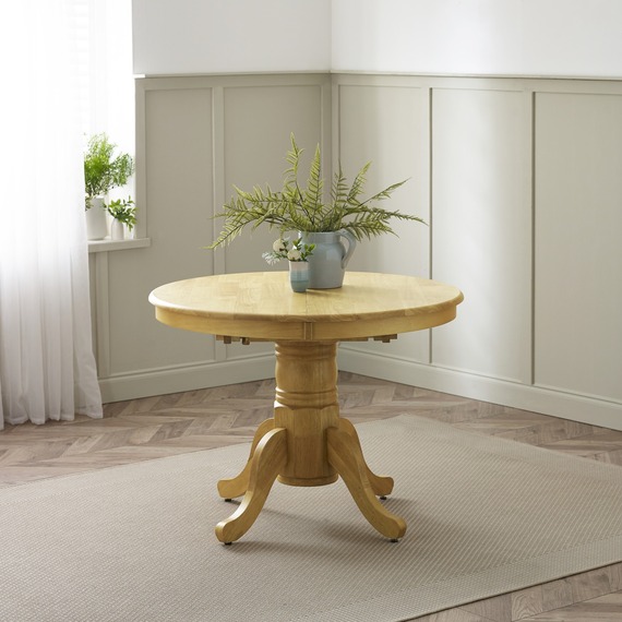 Padstow Round Extending Wood Dining Table