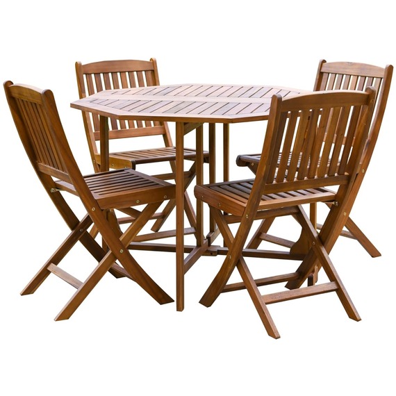 Four Person Acacia Wood Dining Set