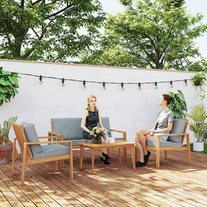 Outsunny 4 Pieces Garden Furniture Set with Cushions