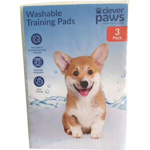 Pack of 3 Clever Paws Washable Puppy Training Pads