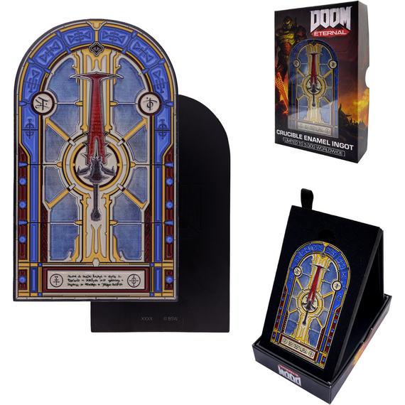 DOOM Limited Edition Crucible Sword Stained Glass Window Metal Collectible