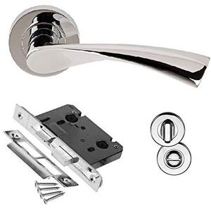 Astrid Twist Bathroom Door Handle On Rose Pack Polished