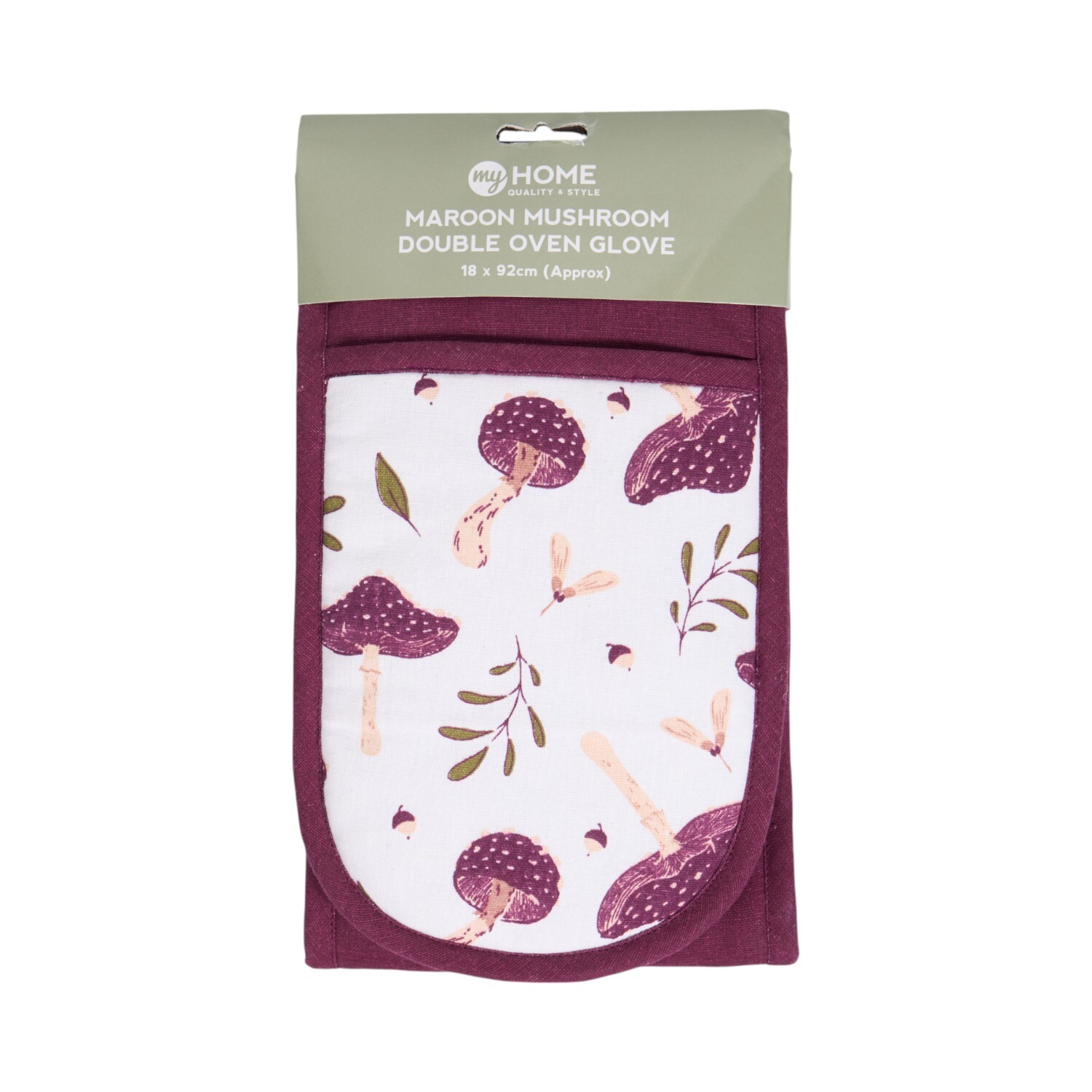 Image of Mushroom Double Oven Glove - Maroon