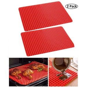 2X Silicone Pyramid Fat Reducing Non Stick Baking Mat