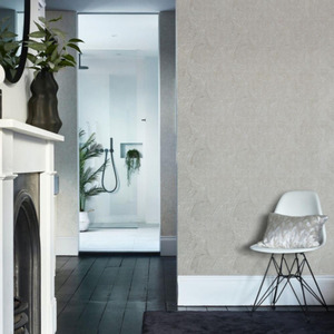 Engrave Pewter Swirl Brush Stroke Wallpaper