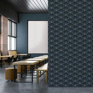 Art Deco Fan Hexagonal Pattern Vinyl Wallpaper