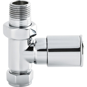 Straight Round Modern Radiator Valves Sold in Pairs Chrome