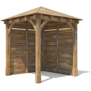 8x8ft Dunster House Wooden Gazebo Kit Roof Shingles Included