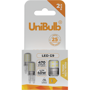 UniBulb LED G9 470lm 2700K Light Bulb