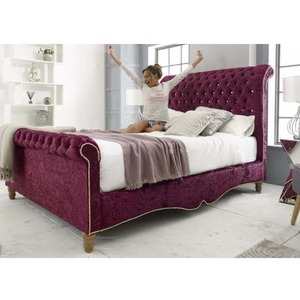 Royal Touch Velvet Upholstered Ottoman Bed