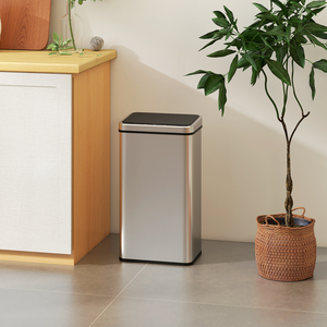 HOMCOM 50L Sensor Bin with Soft-Close Lid 851-070V01SR