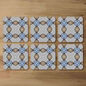 Abstract Geometric Roughly Hatched Shapes Coaster