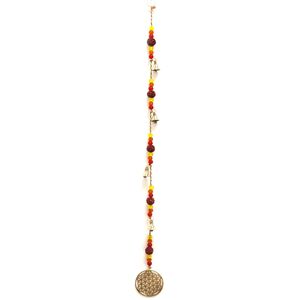 Indian Chimes Brass Flower of Life with Rudraksha Beads String Bells
