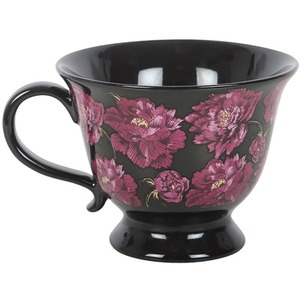 Dark Romance Floral Print Teacup