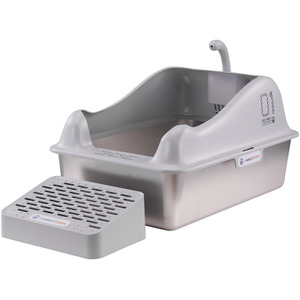 Stainless Steel Cat Litter Box with Scoop and Filter Board