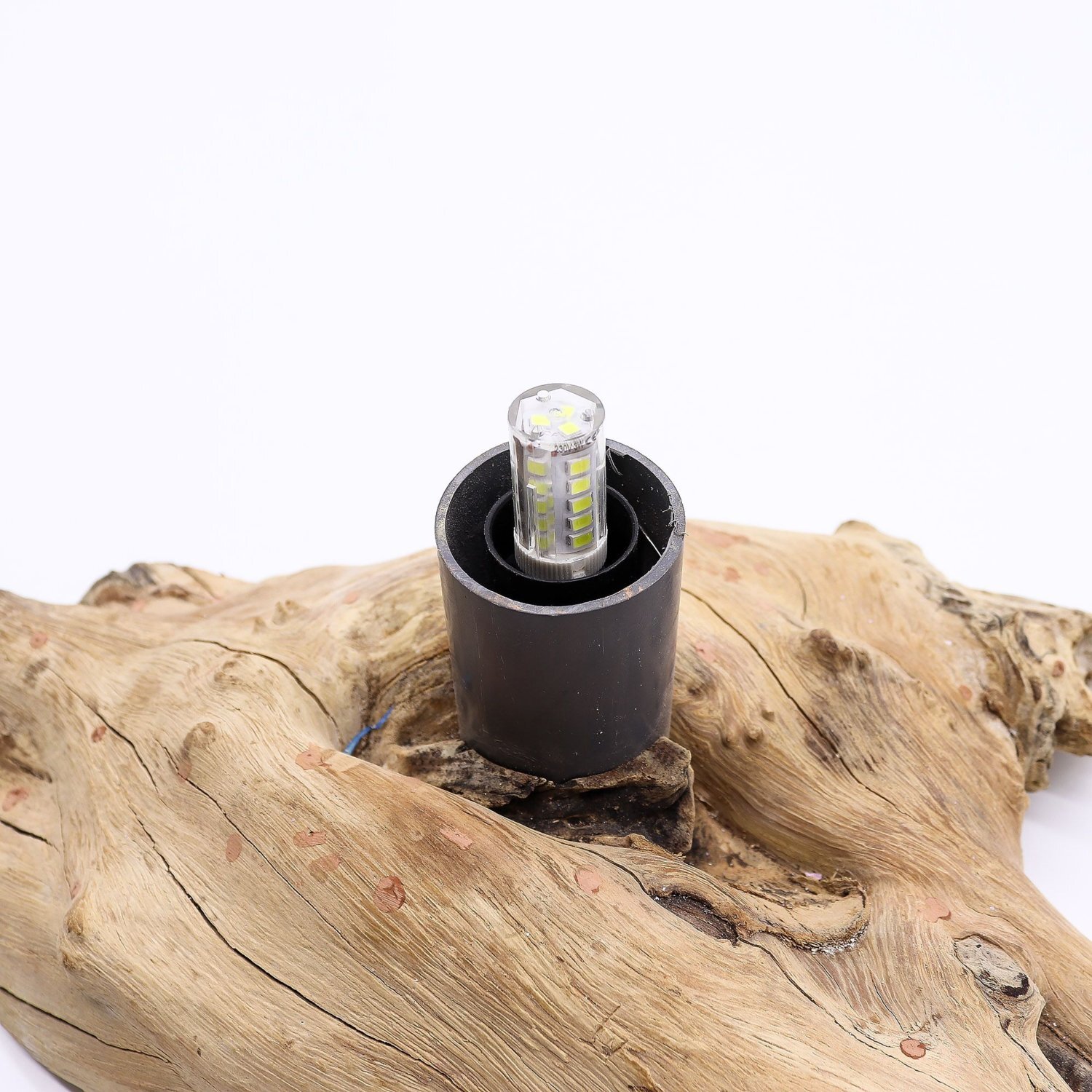 Driftglow Grey Luna Shade Lamp Organic Driftwood Diffused Light - Grey