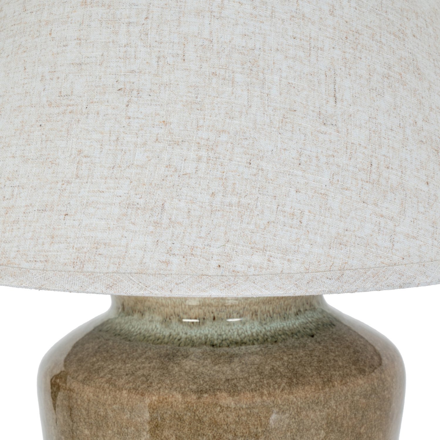 Mottura Ceramic Table Lamp With Linen Shade Elegant Modern Lighting - Light Brown