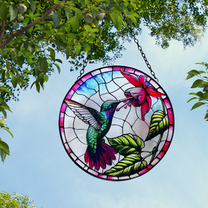 Stained Glass Hummingbird Suncatcher