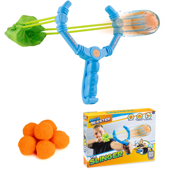 Aqua Blaster Slinger, Water Slingshot Toy Includes 6 Cotton Balls