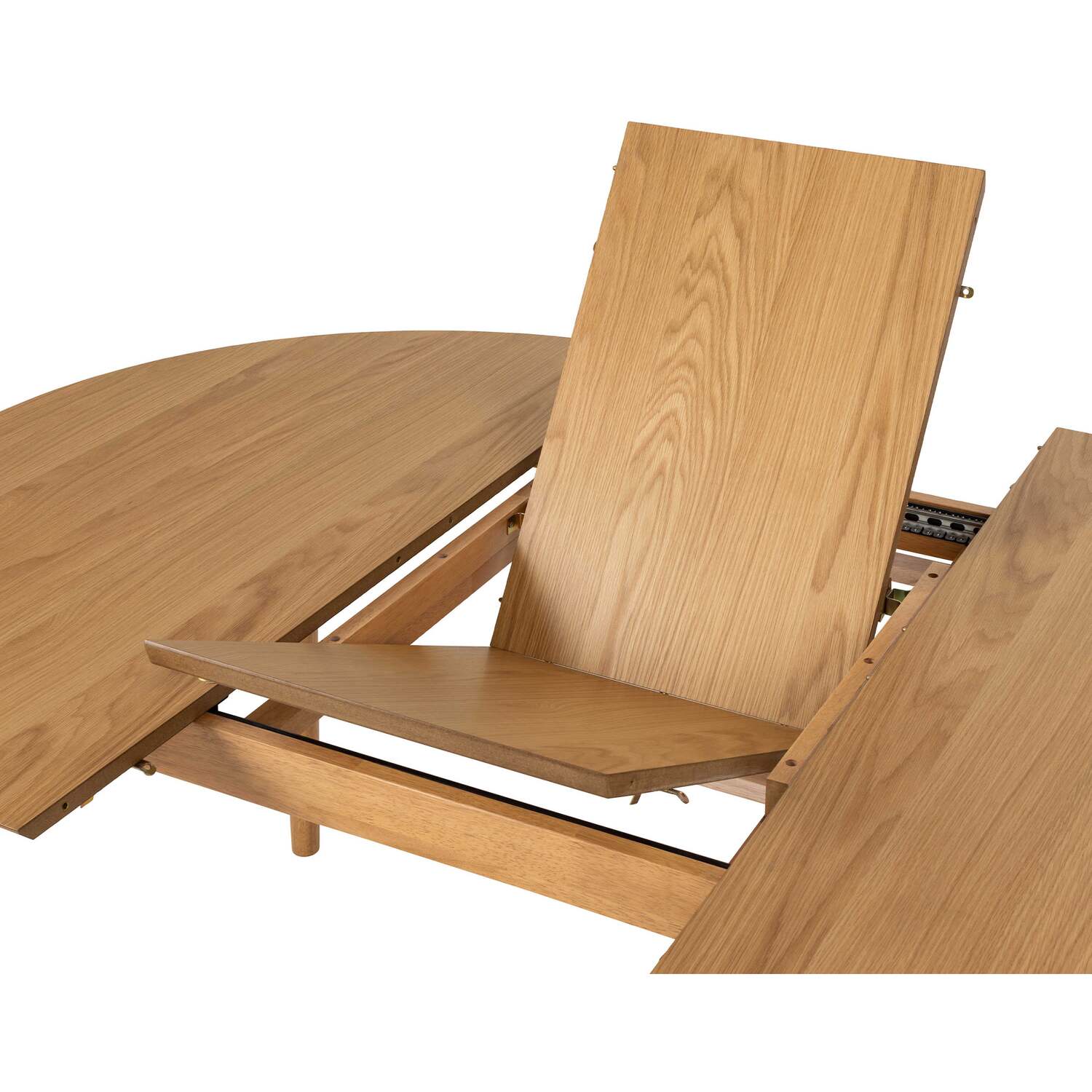 Novi Sad Round Extending Dining Table Natural Oak Veneer - Natural