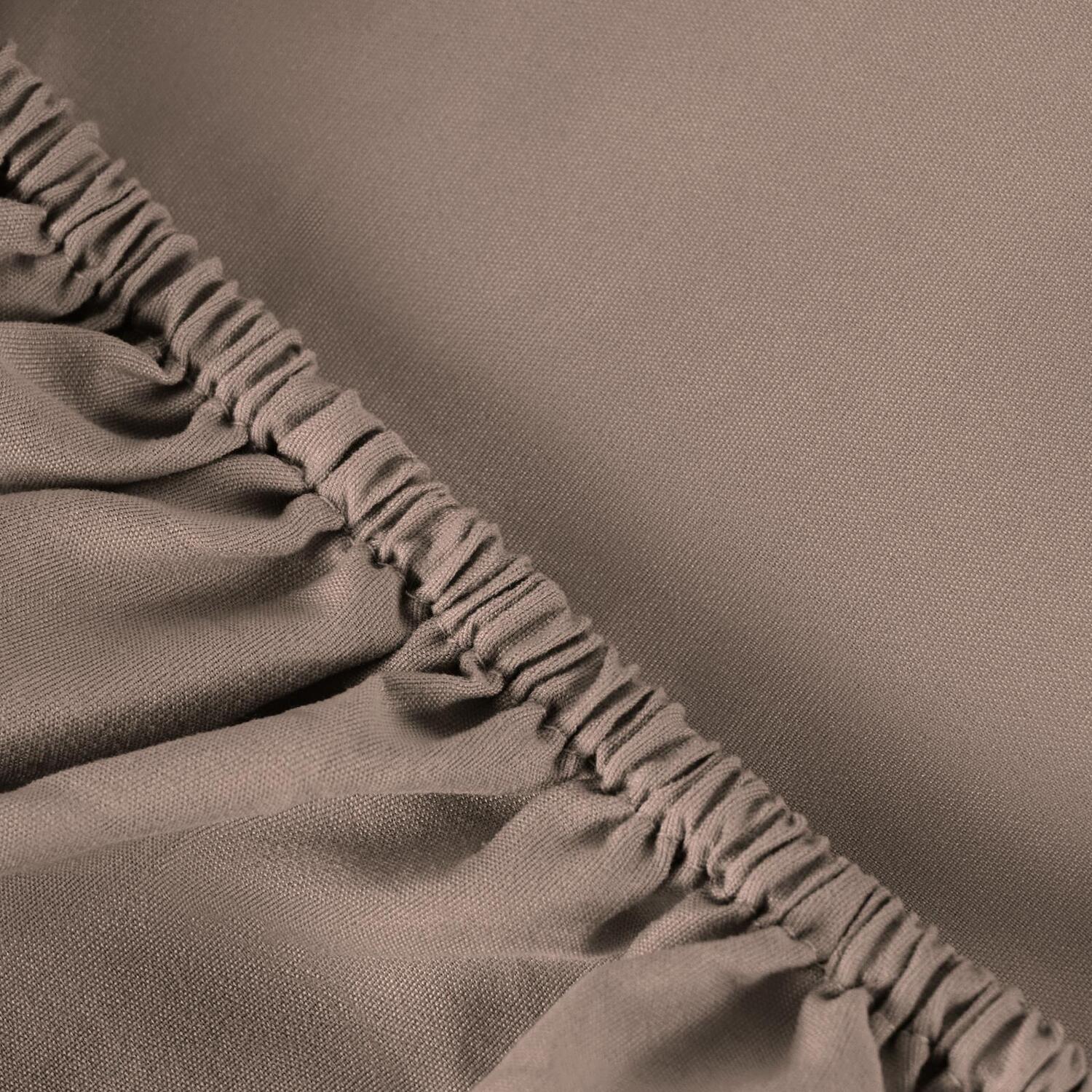 OHS Ultra Soft Microfibre Plain Fitted Bed Sheet in Light Brown | Size: Double