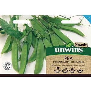 Norli Organic Sugar Snap Pea Seeds - Pack of 200, Compact 60 cm Plants