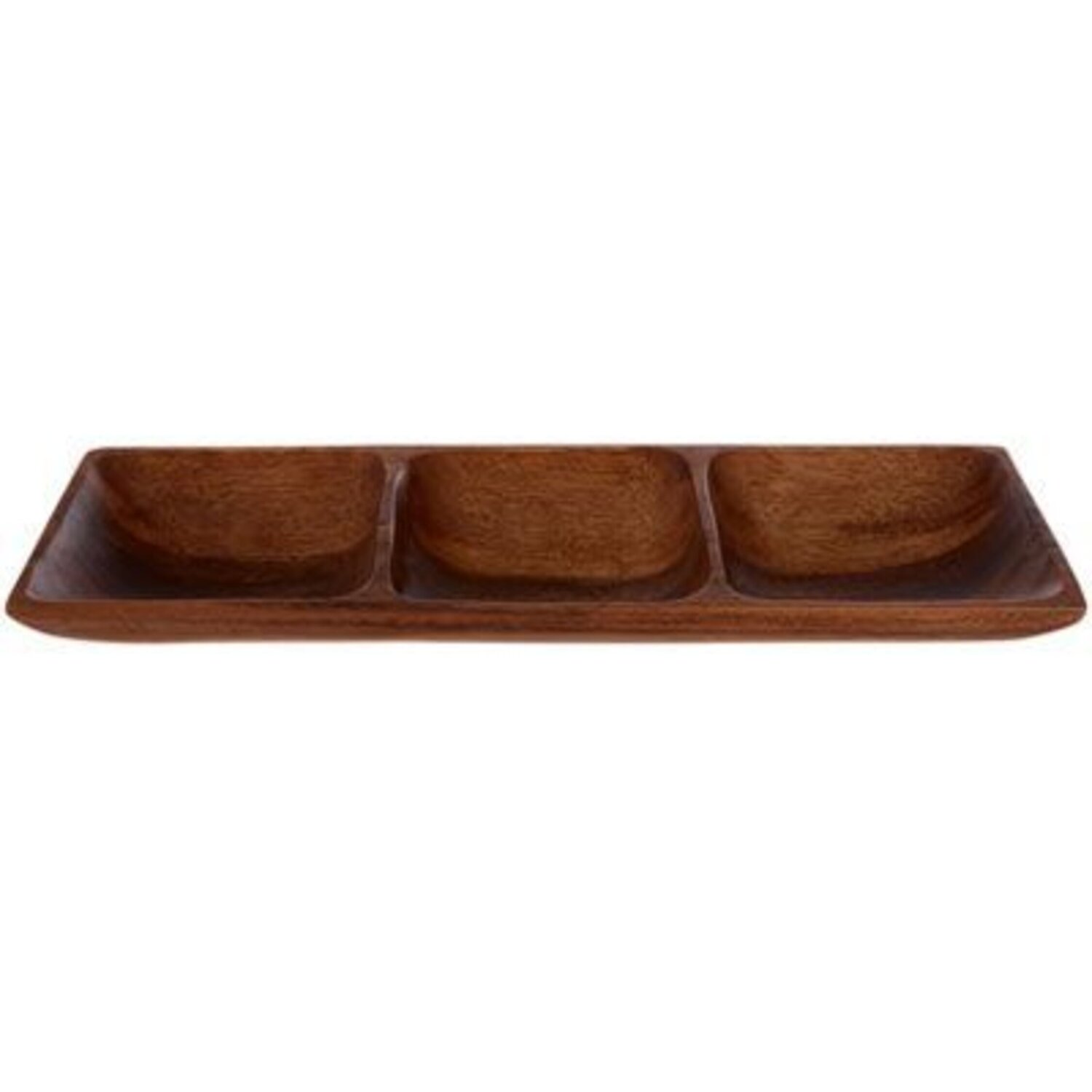 Kora Acacia Three Section Rectangular Serving Dish - Natural