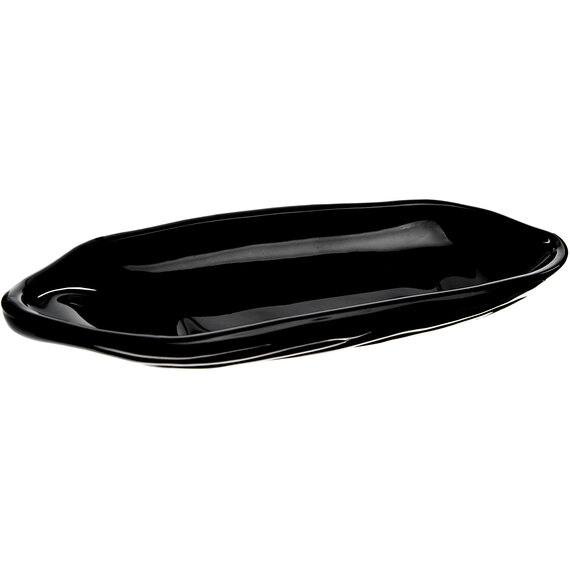 Vidrio Set Of Two Corn On The Cob Black Coloured Glass Dishes