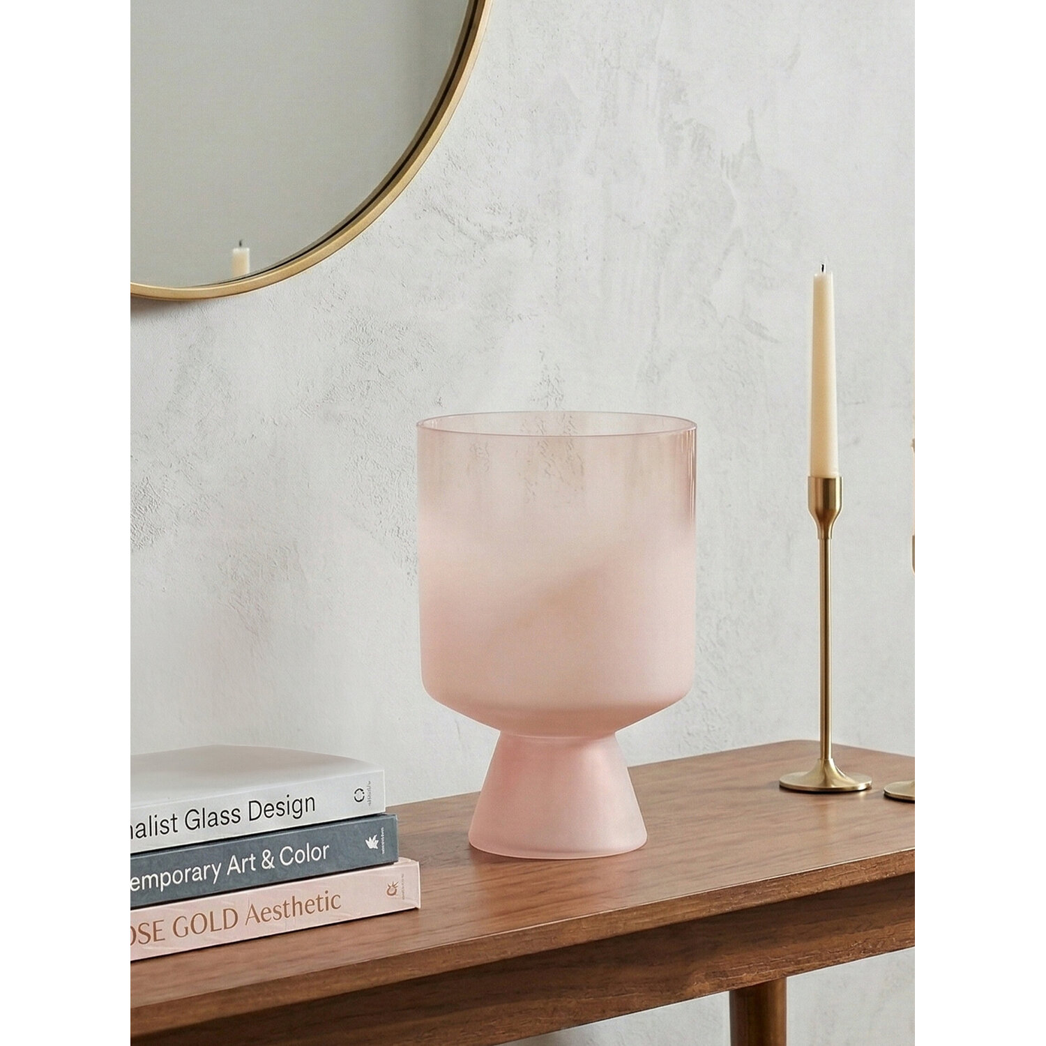 Cayden Stacked Design Small Glass Vase - Glass 100%