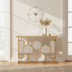 Rio Gold and Mirror Console Table