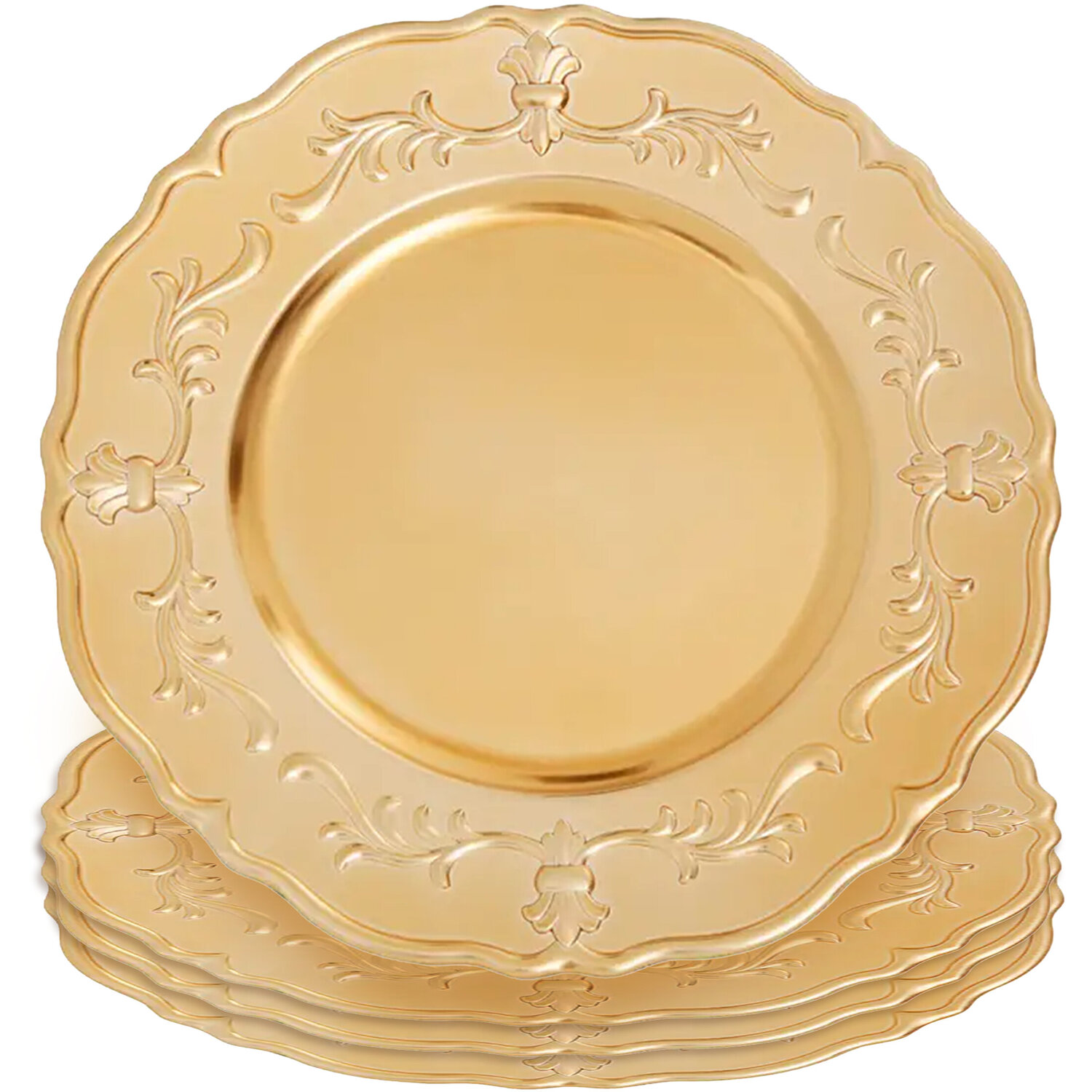 Dia Gold Finish Baroque Charger Plate - Gold