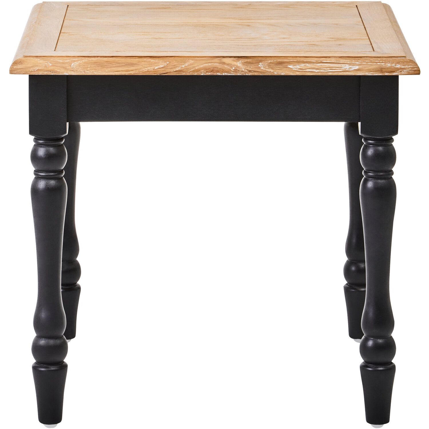 Kensington Townhouse Antique Grey Oak Wood Top Side Table - Grey