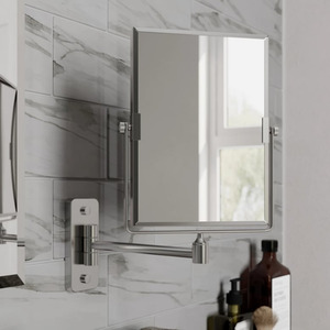 Wall Mounted 3x Magnifying Bathroom Mirror Shaving Make Up Extending Chrome