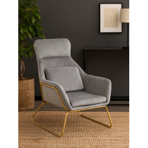 Stockholm Grey Velvet Armchair