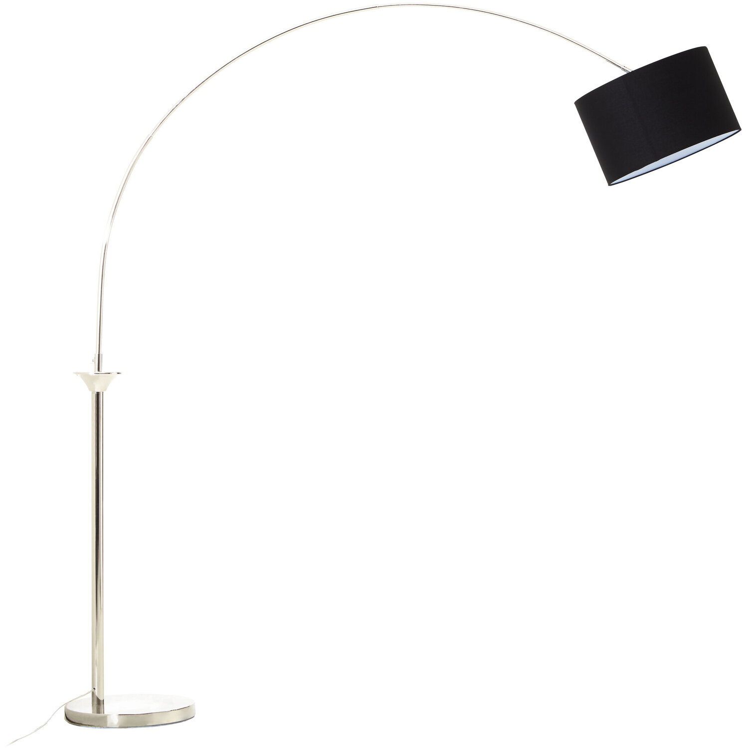 Hubert Satin Nickel Finish Metal Floor Lamp - Black