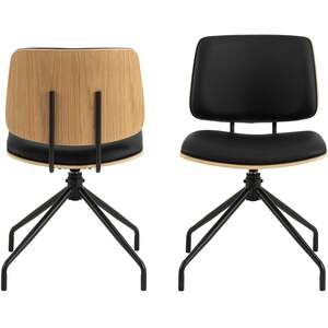 Nairobi Swivel Dining Chairs Set of 2 Veneer and Faux Leather