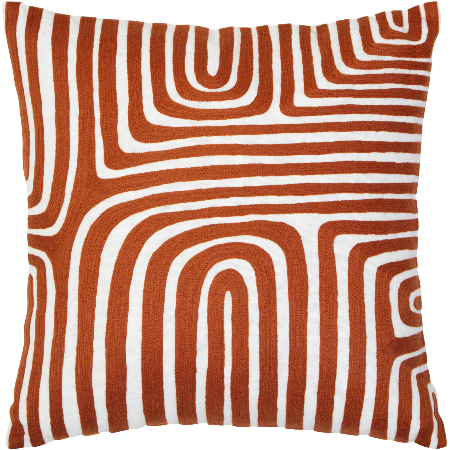 Bosie Ozella Rust and White Cushion - Natural