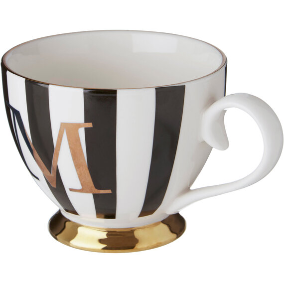 Duchess Black and White Monogram Mug, M