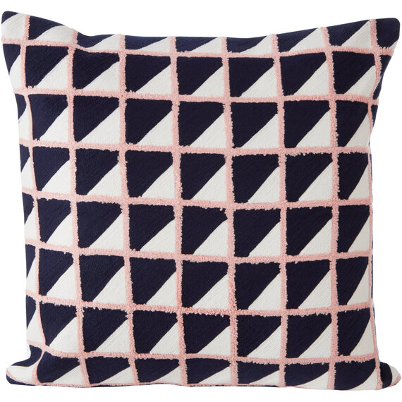Bosie Ozella Grid Design Embroidered Cushion