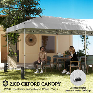 Outsunny 3 x 6 m Pop Up Gazebo, UPF50+ Wedding Party Tent Marquee