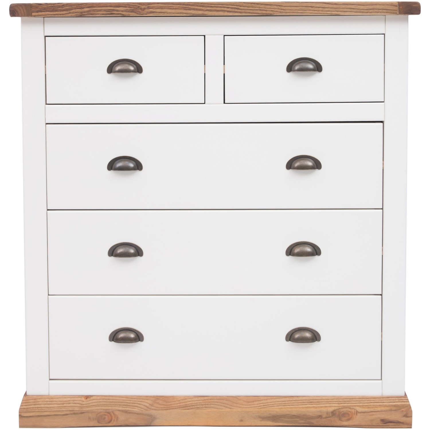 Rackhams White Tropea 5 Drawer Chest Of Drawers Brass Cup Handle - Off - Image 2