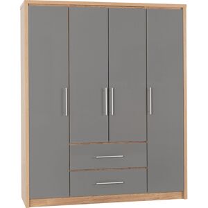 Grey Seville 4 Door 2 Drawer Wardrobe shot 14754264