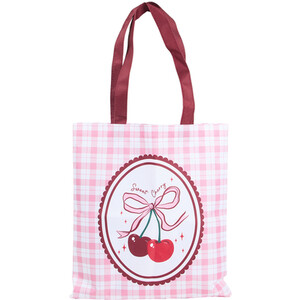 Cherry Check Tote Bag
