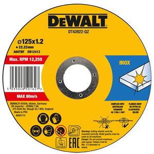 DEWALT Metal Cutting Disc 125 X 1.2 X 22.23mm