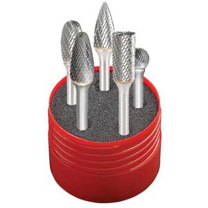 Dormer Solid Carbide Rotary Burr Cylindrical Set 5 Piece