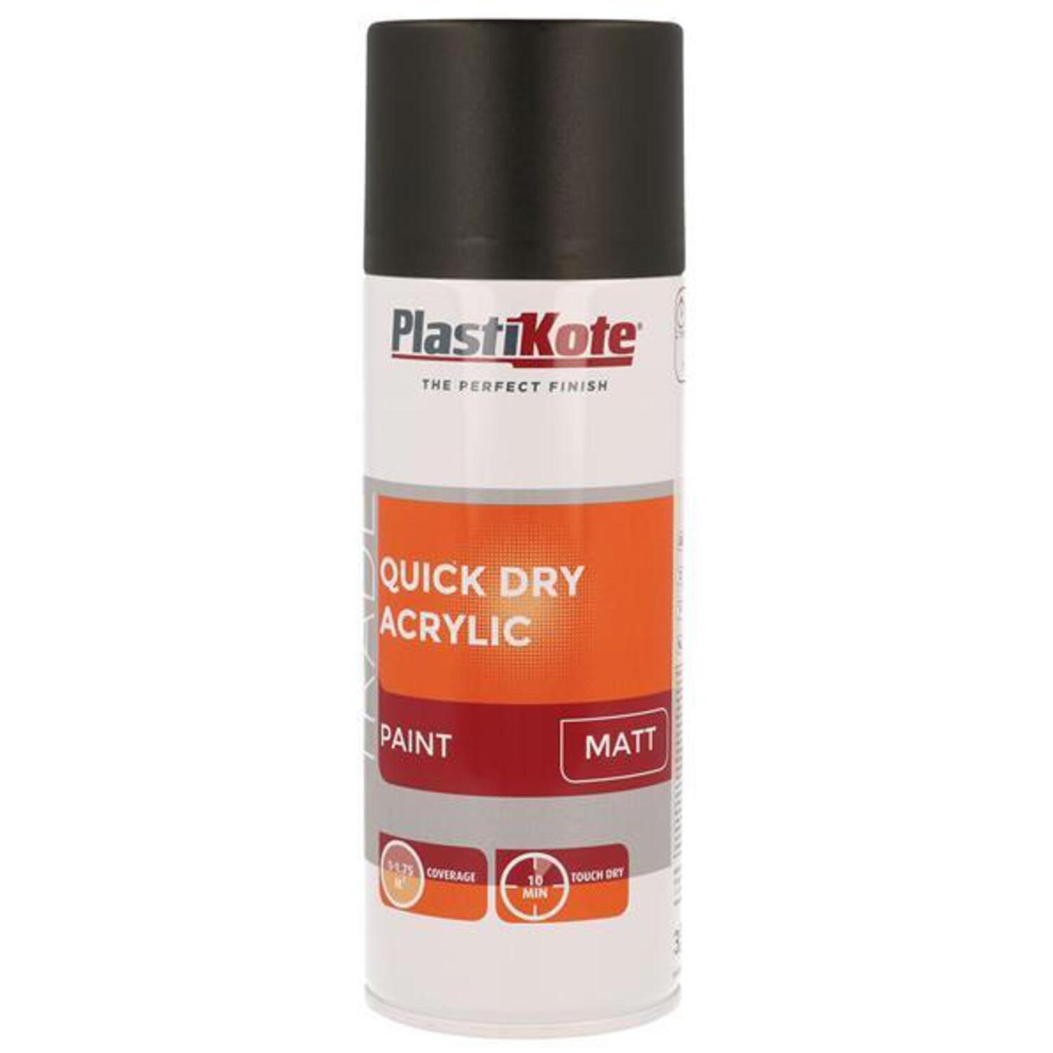 Plastikote Black Trade Quick Dry Acrylic Spray Paint Matt 400Ml 071008 - Image 10